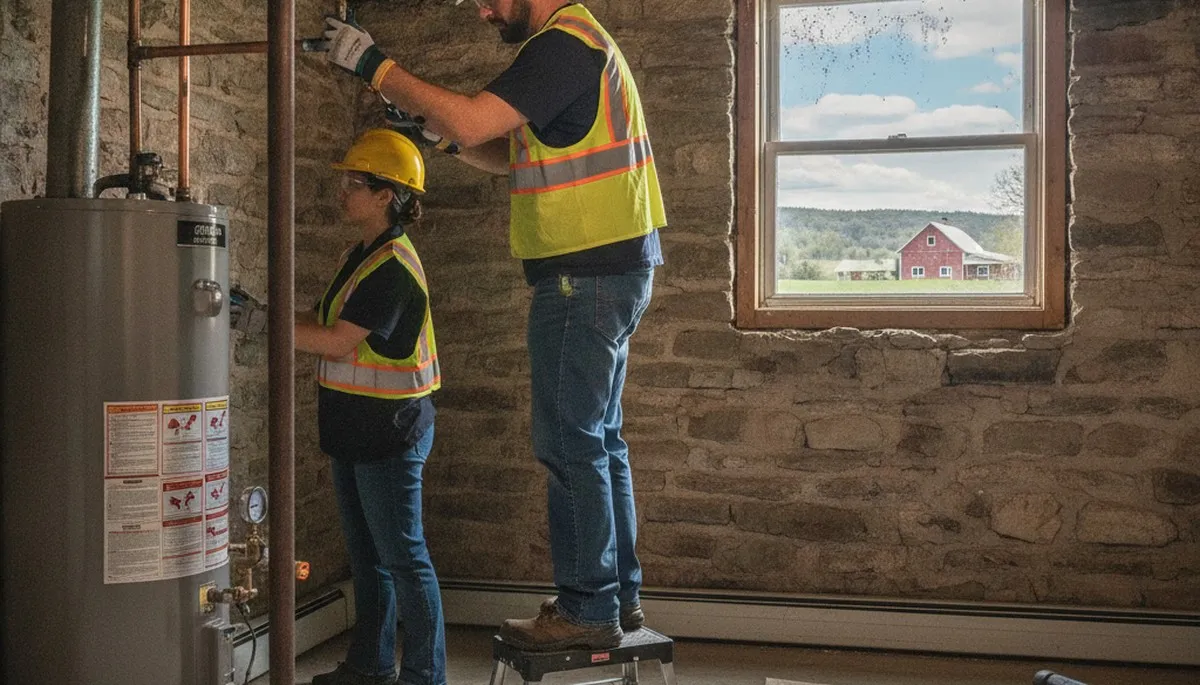 Emergency plumber repairing a pipe in Albany, NY for plumbing repair service