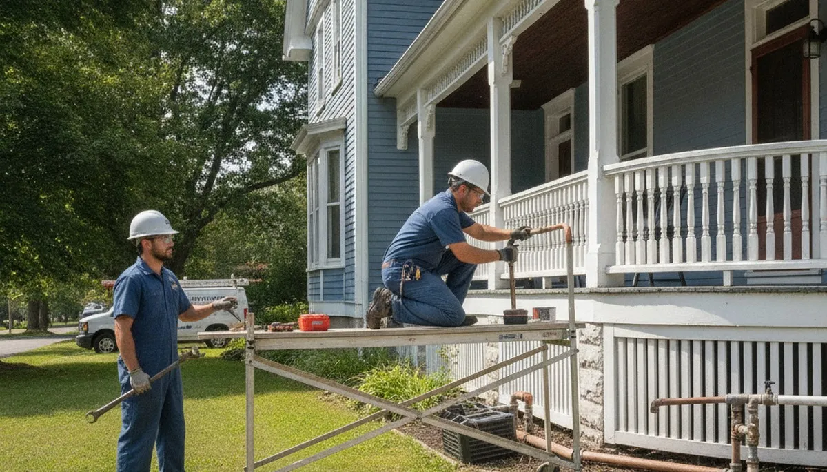 Professional plumber repairing a leak in Albany, NY for emergency plumbing service