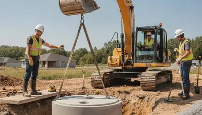 Septic tank installation for Albany, NY home by professional plumbing repair crew