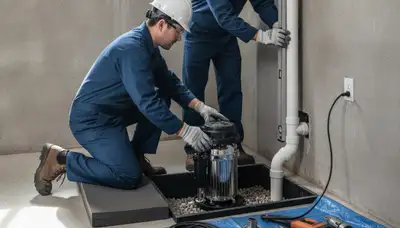Sump pump installation for Albany, NY home by On Call Plumbers to prevent basement flooding