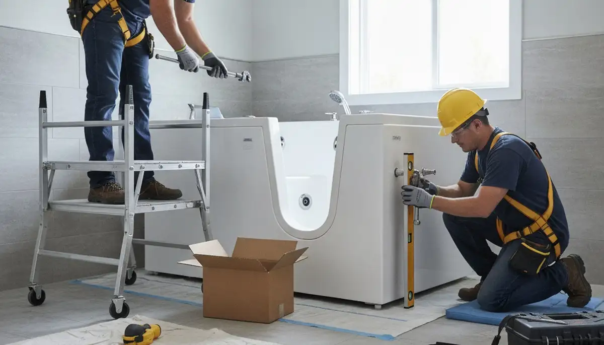 Walk-in tub installation by Albany, NY plumbers for safer bathing in local homes